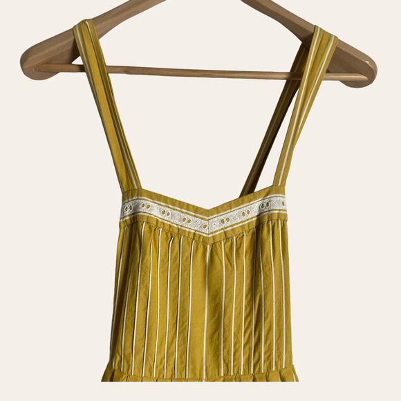 The Great Laurel Yellow Striped Sweetheart Sleeveless Midi Dress Size XS - Picture 6 of 16
